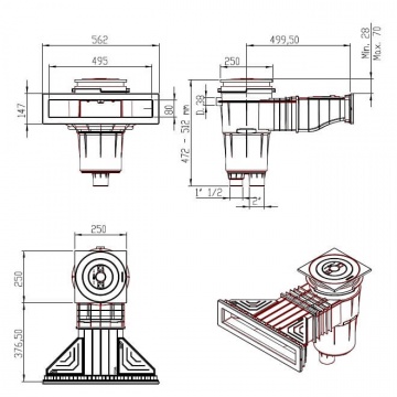 tehnični izris skimmer