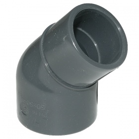 PVC koleno 45 z zunanjim lepilnim priključkom
