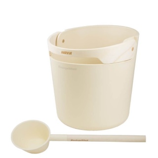 Čebriček in zajemalka za savno Harvia Helmi slonokoščena barva