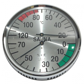 HIGROMETER-TERMOMETER v okroglem ponikljanem okvirju